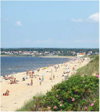 Ängelholm strand en varm och solig sommardag